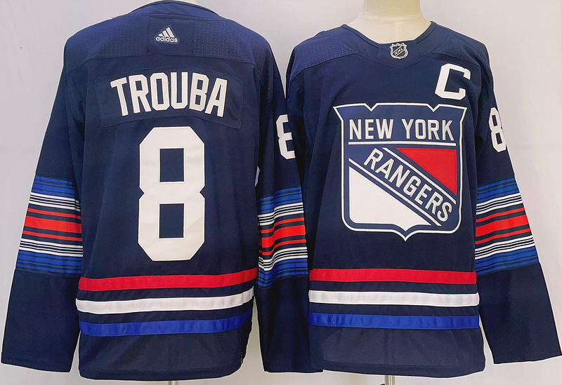 Men's New York Rangers Jacob Trouba #8 Blue jersey